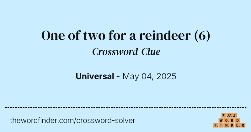 One of two for a reindeer crossword clue image