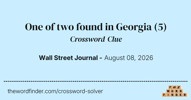 One of two found in Georgia crossword clue image