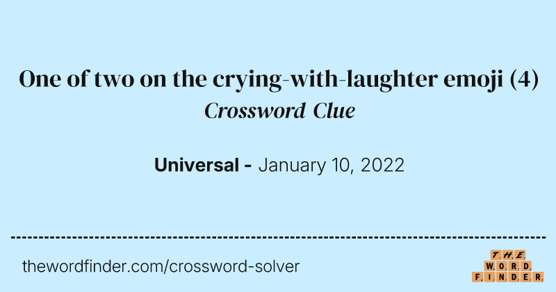 One of two on the crying-with-laughter emoji crossword clue image
