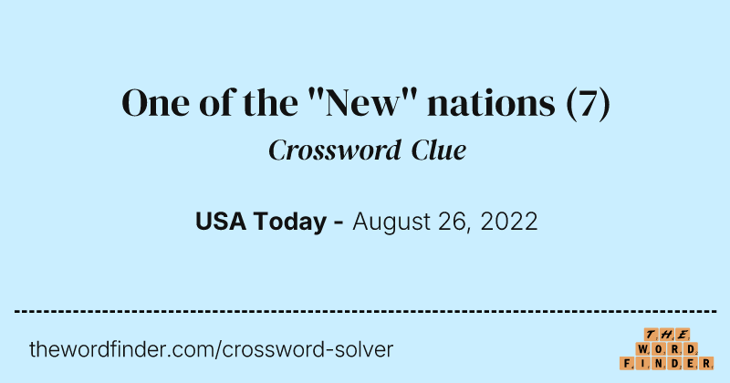 One of the ''New'' nations crossword clue image