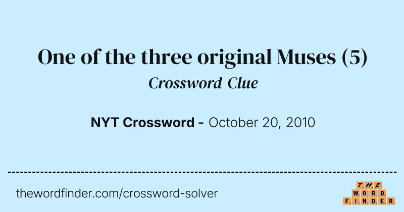 One of the three original Muses crossword clue image