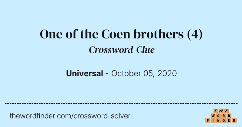 One of the Coen brothers crossword clue image