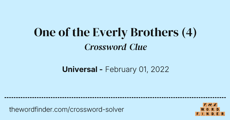 One of the Everly Brothers crossword clue image