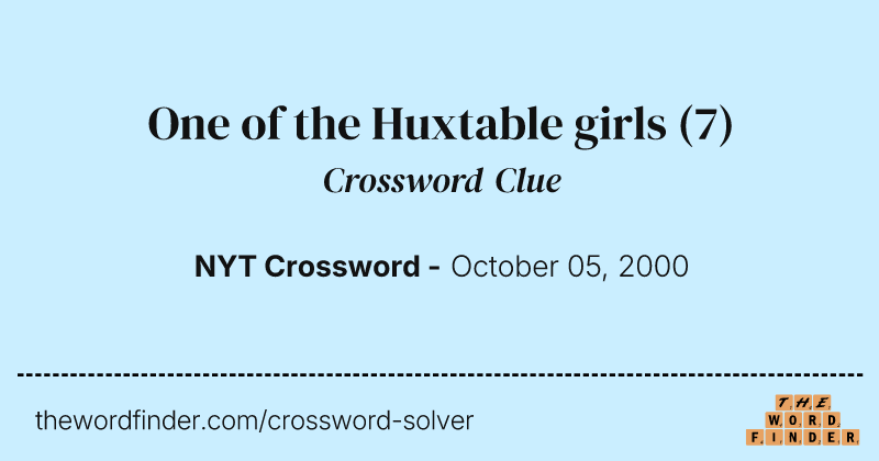 One of the Huxtable girls crossword clue image
