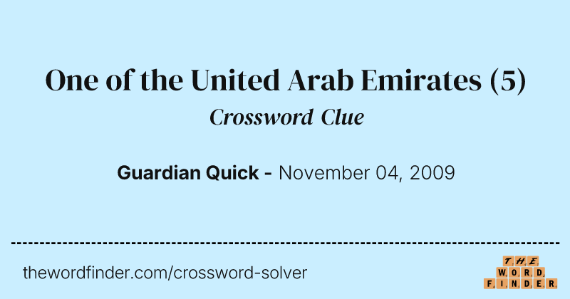 One of the United Arab Emirates crossword clue image