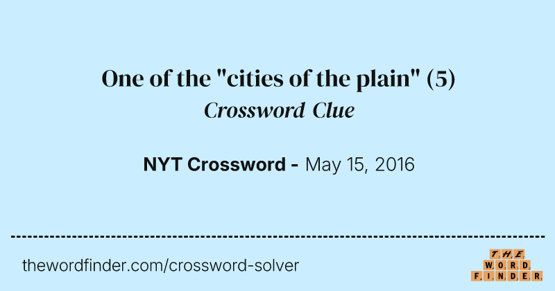 One of the "cities of the plain" crossword clue image