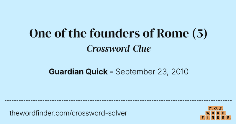 One of the founders of Rome crossword clue image