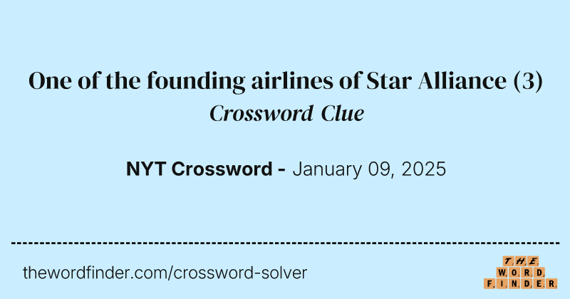 One of the founding airlines of Star Alliance crossword clue image