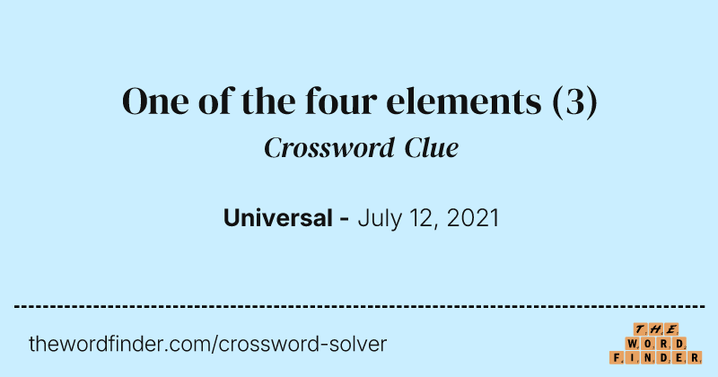 One of the four elements crossword clue image