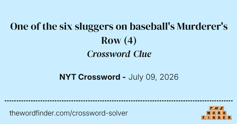 One of the six sluggers on baseball's Murderer's Row crossword clue image