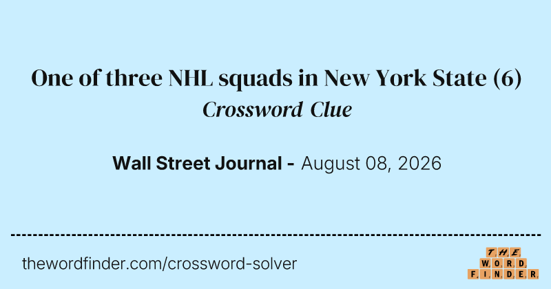 One of three NHL squads in New York State crossword clue image