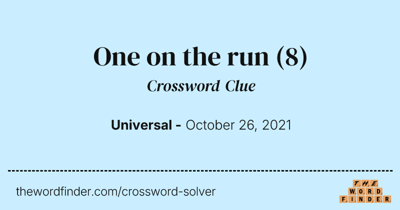 One on the run crossword clue image