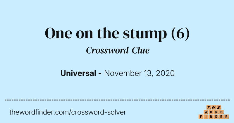 One on the stump crossword clue image