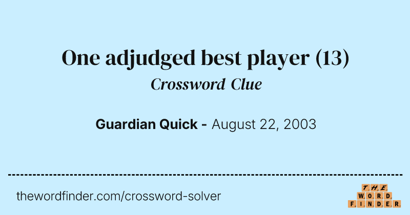 One adjudged best player crossword clue image