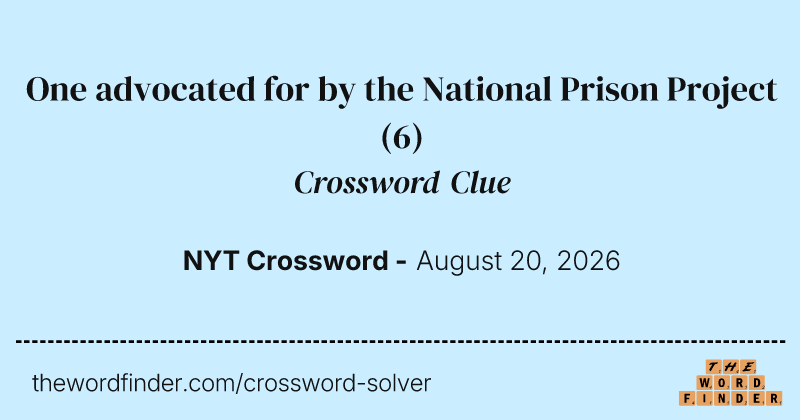 One advocated for by the National Prison Project crossword clue image