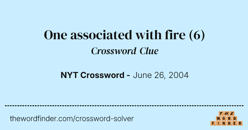 One associated with fire crossword clue image