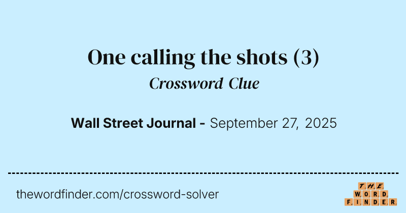 One calling the shots crossword clue image