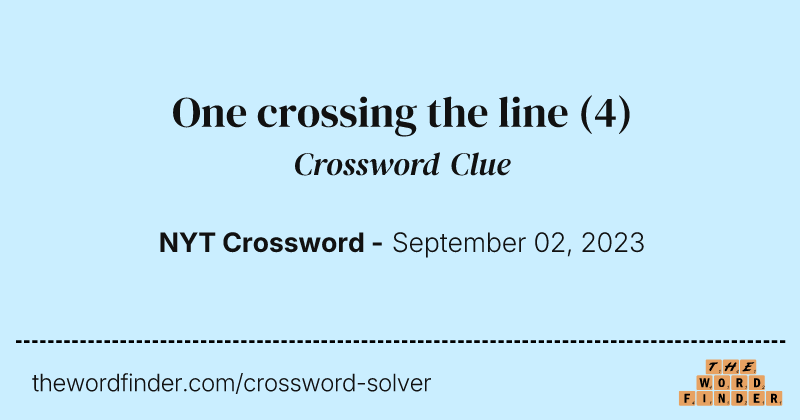 One crossing the line crossword clue image