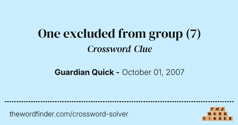 One excluded from group crossword clue image