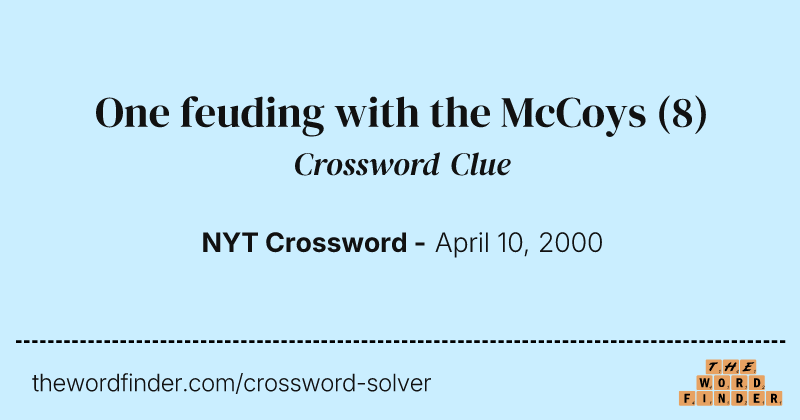 One feuding with the McCoys crossword clue image