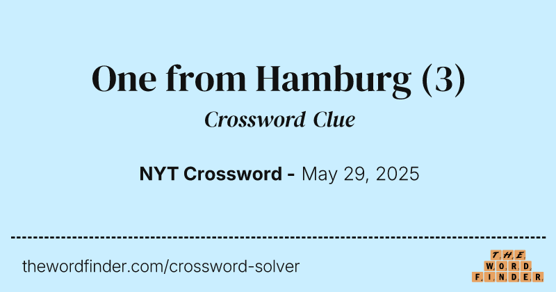 One from Hamburg crossword clue image