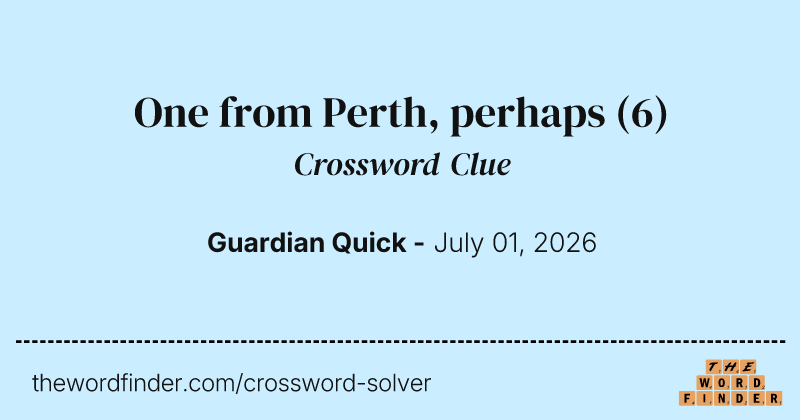 One from Perth, perhaps crossword clue image