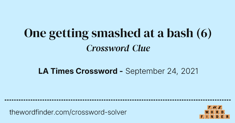 One getting smashed at a bash crossword clue image