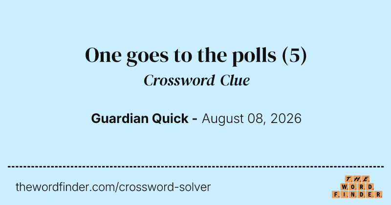 One goes to the polls crossword clue image