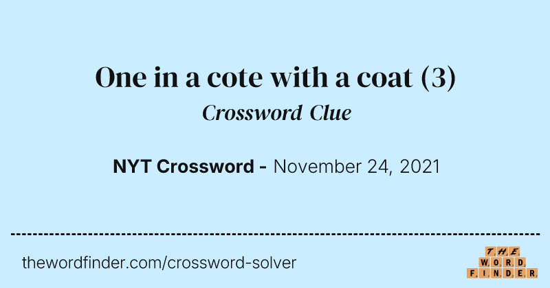 One in a cote with a coat crossword clue image