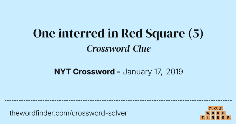 One interred in Red Square crossword clue image
