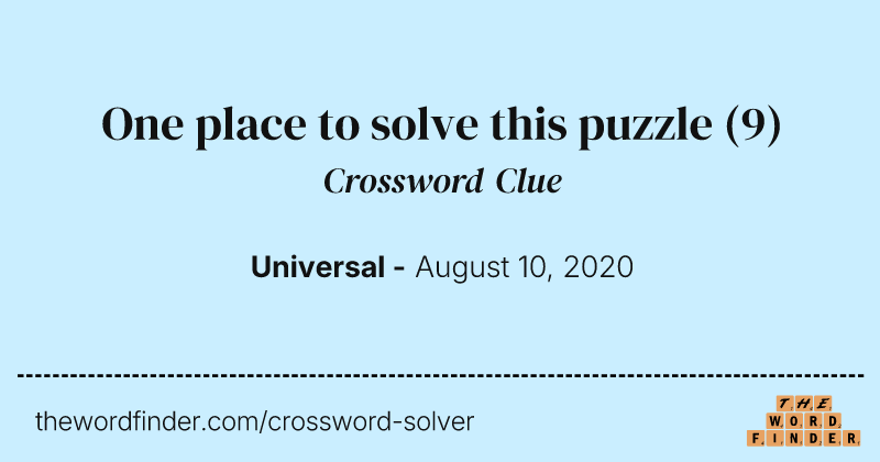 One place to solve this puzzle crossword clue image