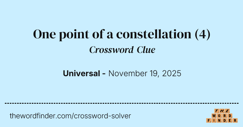 One point of a constellation crossword clue image