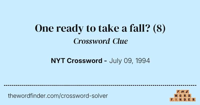 One ready to take a fall? crossword clue image