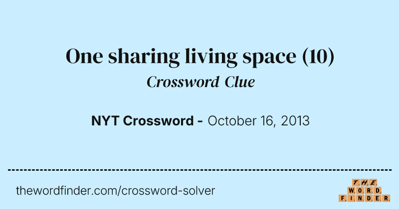 One sharing living space crossword clue image