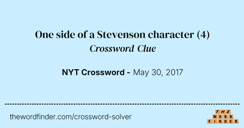 One side of a Stevenson character crossword clue image