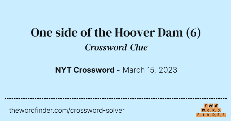 One side of the Hoover Dam crossword clue image
