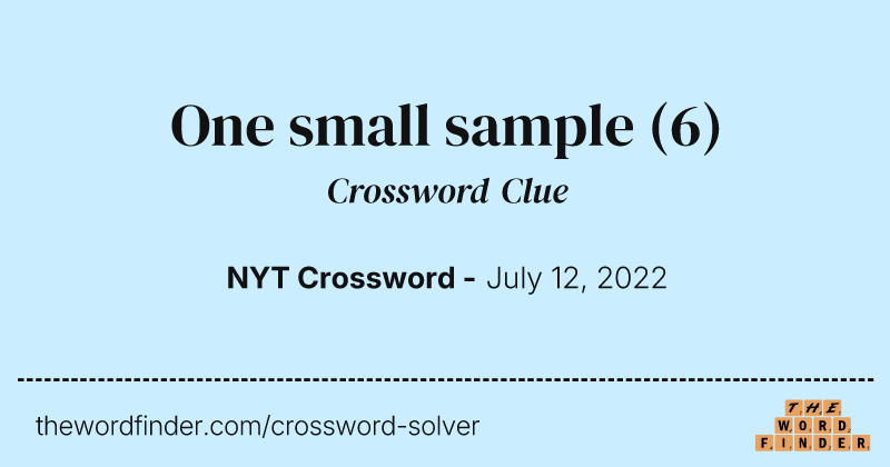 One small sample crossword clue image