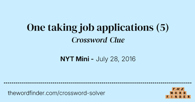 One taking job applications crossword clue image