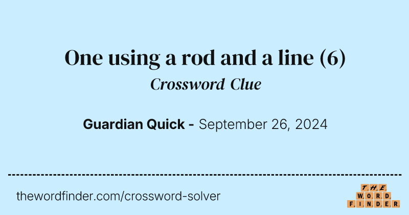 One using a rod and a line crossword clue image