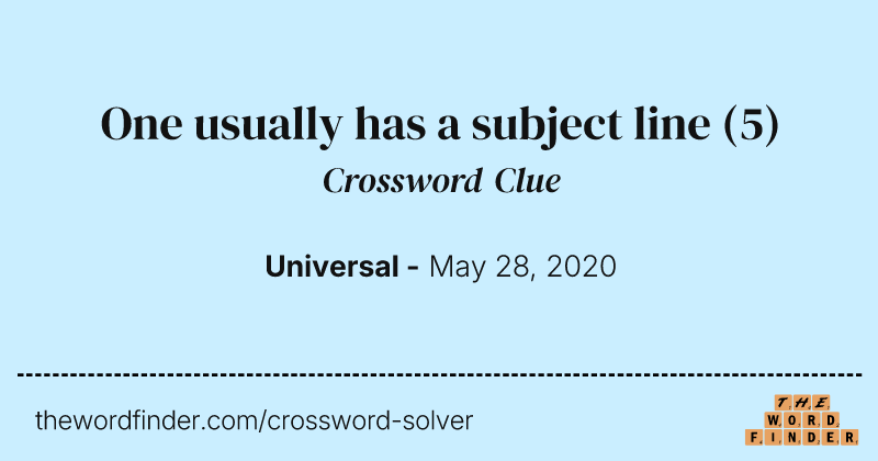 One usually has a subject line crossword clue image