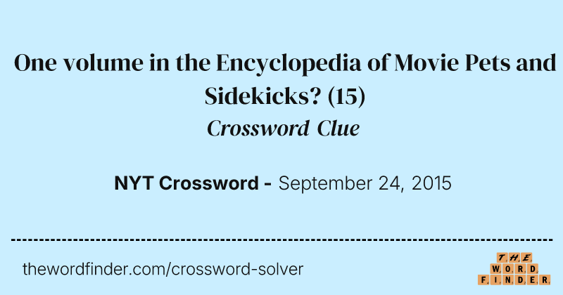 One volume in the Encyclopedia of Movie Pets and Sidekicks? crossword clue image