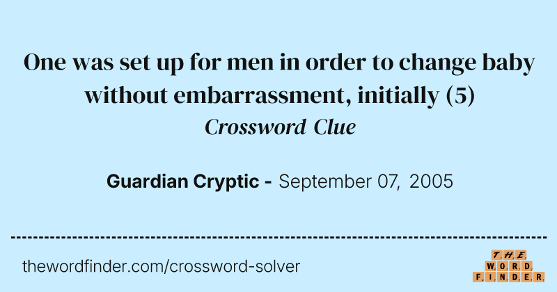 One was set up for men in order to change baby without embarrassment, initially crossword clue image