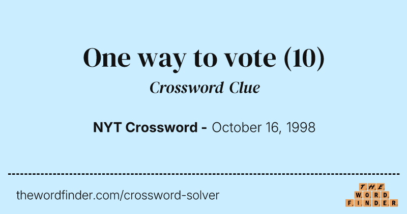 One way to vote crossword clue image