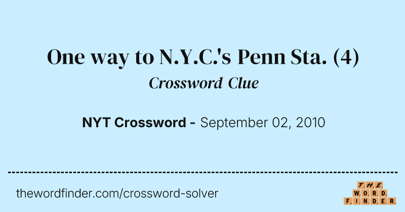 One way to N.Y.C.'s Penn Sta. crossword clue image
