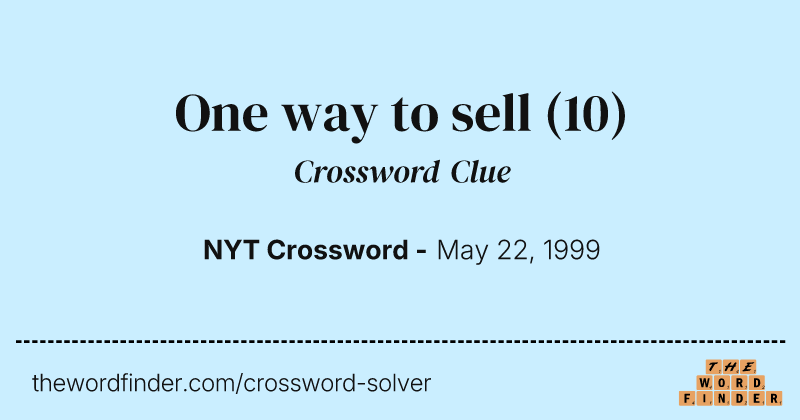 One way to sell crossword clue image