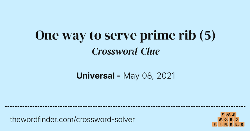 One way to serve prime rib crossword clue image
