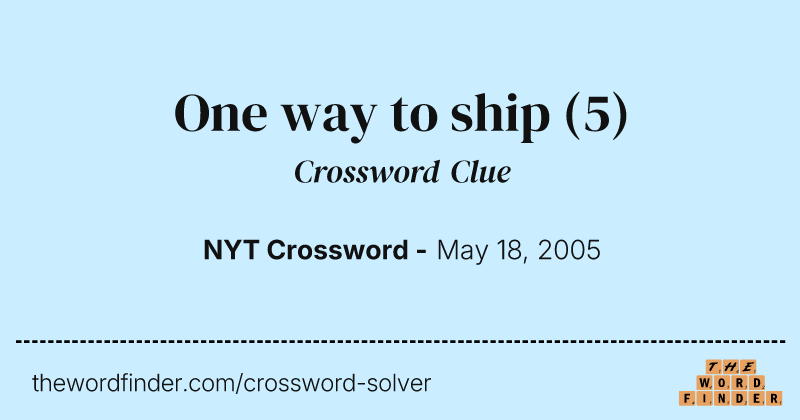 One way to ship crossword clue image