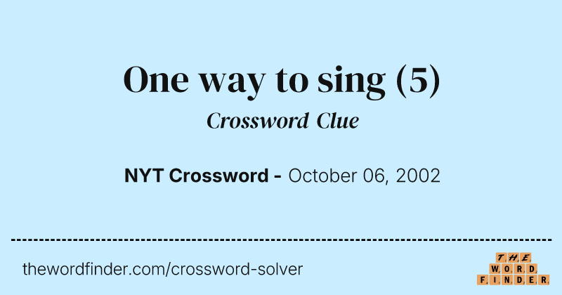 One way to sing crossword clue image