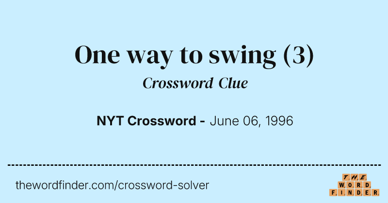 One way to swing crossword clue image