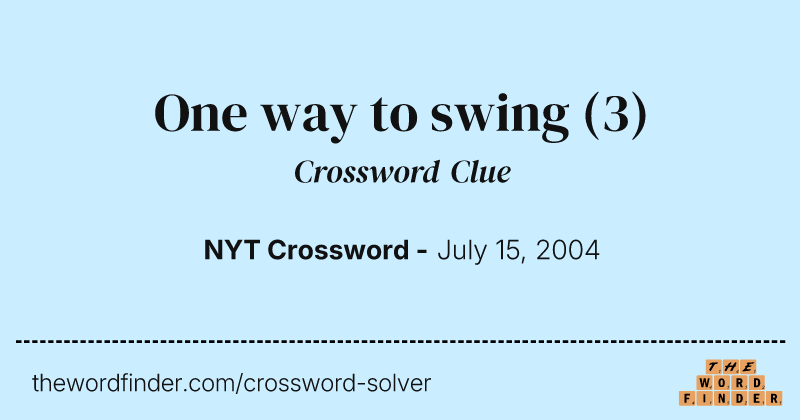 One way to swing crossword clue image